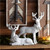 Set of 2 Assorted White Sitting and Standing Deer Christmas Figurines 19"