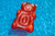 Inflatable Red Transparent Gummy Bear Swimming Pool Float, 60-Inch
