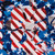 15' Blue and Red Patriotic Metallic Floral Sheeting Party Streamers