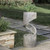 31.25" Gray and White Curving Shaped Outdoor Garden Fountain with LED Light