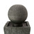 31.5" Gray and White Rippling Floating Sphere Outdoor Garden Pedestal Fountain with LED Light