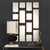 48" Antiqued Gold Geometric Designed Wall Mirror