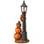 13.75" Orange LED Lighted Thanksgiving Pumpkin Scarecrow and Lamppost Tabletop Decor