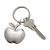 3" Bright Apple Silver Nickel-Plated Key Chain With Ring