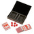 7.75" x 5" Taupe Gray Leatherette 2-Piece Playing Cards Deck Set