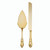 14.25" Gold Stainless Steel Cake Knife Server Set