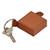 2" Caramel Brown Leatherette Key Chain Tape Measure
