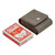 3.75" x 3" Taupe Gray Leatherette Playing Cards Case