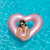 50-Inch Metallic Pink Heart Swimming Pool Inner Tube Float