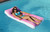 68" Bubble Aqua Cloud Pink Oversized Floating Mattress