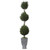 43" Green and Gray Tropical Cypress Triple Topiary