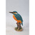 7.5" Blue and Orange Kingfisher on Stump Outdoor Statue