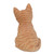 8" Orange and White Sitting Tabby Kitten Figurine