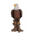 26.75" Brown and White Bald Eagle on Stump Outdoor Statue