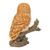 12.50" Tan Brown and Black Owl on Stump Outdoor Garden Statue
