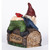 7.5" Red and Blue Welcome Sign Gnome Crawling Over the Tree Trunk