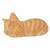 7" Orange and White Tabby Kitten Sleeping Figurine