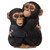 9.5" Black and Brown Chimpanzees Hugging Figurine