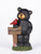 18.5" Black and Brown Bear Holding "Welcome" Sign Statue