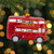 4" Red London Double Decker Bus Glass Christmas Ornament