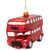 4" Red London Double Decker Bus Glass Christmas Ornament