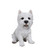 12" White and Black Sitting Terrier Dog Figurine Statue