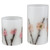 Set of 2 Floral Design Pressed Flower Flameless LED Pillar Candles