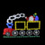 21" Lighted LED Multi-Color Train Christmas Window Silhouette Decoration