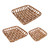 Set of 3 Brown Square Lattice Tobacco Table Top Baskets