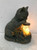 7.5" Black Sitting Cat Figurine with LED Lights in Jar