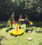 49" Inflatable Yellow and Red Swimming Pool or Yard Disc Golf Game - 32583798