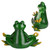 Set of 2 12" Meditating Pose Zen Frog Outdoor Garden Statue