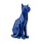 Set of 3 Blue and Red Geometrical Pattern Cat Statuaries 10.5"