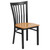 34.75” Black and Natural Brown Hercules Series School House Back Restaurant Dining Chair