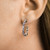 20mm Sculptured Sterling Silver Open Hoop Earrings with Cubic Zirconia Accents