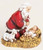 2.75" Red, White, and Black Kneeling Santa and Baby Jesus Christmas Ornament