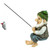 9.5" Fishing Gnome Hand Painted Outdoor Garden Sitter Statue