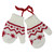 5" White And Red Knitted Snowflake Mitten Christmas Ornament