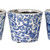 Set of 4 Blue and White Vintage Style Small Planters 5.5"