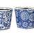 Set of 4 Blue and White Vintage Style Small Planters 5.5"