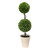 22" Green and White Artificial Boxwood Topiary-Double Sphere