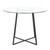 39.5" Clear Tempered Glass Top with Black Metal Legs Dining Table