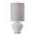 25" White and Clear Transitional Buffet Lamp
