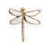 13.75" Antique Gold Dragonfly Accent Decor