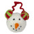 4" Snowmans Face Wearing Red and Green Striped Earmuffs Christmas Ornament