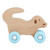 4" Brown Dog Toy with Silicone Wheel for Babies