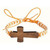 24-Piece Nylon Bracelet With Wooden Cross 8"