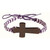 24-Piece Nylon Bracelet With Wooden Cross 8"