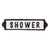 8" Black and White Rectangular Wall Sign with Shower Design