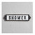 8" Black and White Rectangular Wall Sign with Shower Design